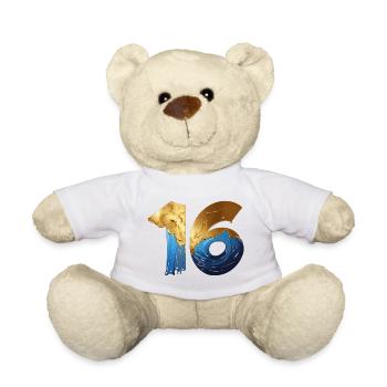 NON. 16 NUMÉRO 16 COOL 16E ANNIVERSAIRE - Nounours - blanc - Devant