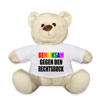 gemeinsam gegen den rechtsruck - Teddy - Weiß - Vorne