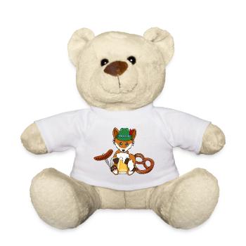Fuchs Bier Bratwurst Brezel Bayern Fest Oktober - Teddy - Weiß - Vorne