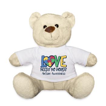 Autism autistic autistic Autism - Teddy Bear - white - Front