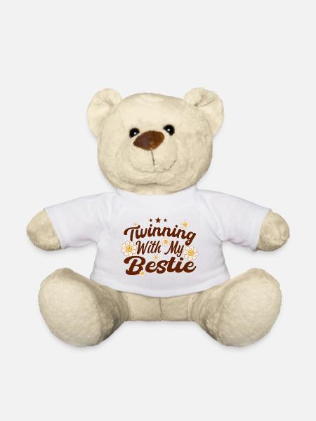 Twinning With My Bestie - Teddy Bear - white