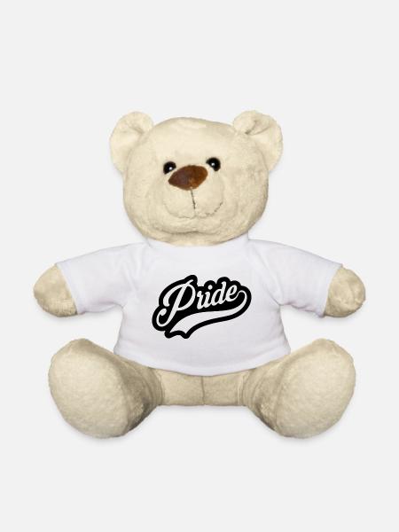 Pride Script out B - Teddy Bear - white