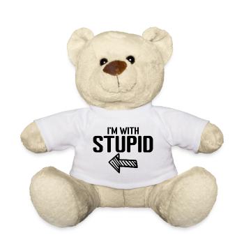 I'm With Stupid - Nounours - blanc - Devant