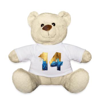 NR. 14 NUMMER 14 COOL 14. GEBURTSTAG - Teddy - Weiß - Vorne