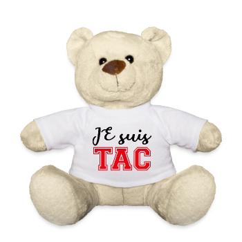 Je Suis TAC -TIC et TAC- TIC TAC Duo Drôle Cadeau - Nounours - blanc - Devant