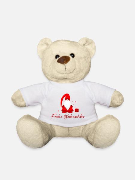 Frohe Weihnachten - Teddy - Weiß