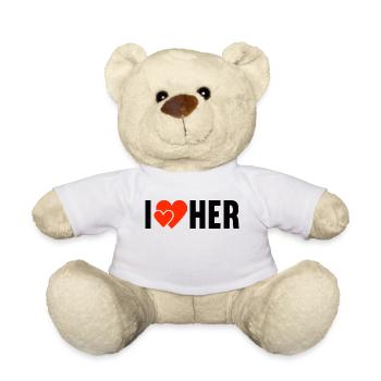 I love her Ich liebe Sie die Liebe - Teddy - Weiß - Vorne