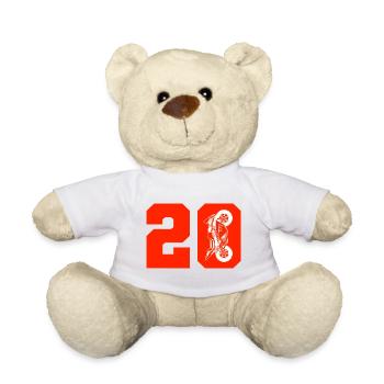 20 Moto Biker Motorcycle - Teddy Bear - white - Front