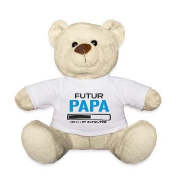 Futur papa Idée Cadeau Futur Père - Nounours - blanc - Devant