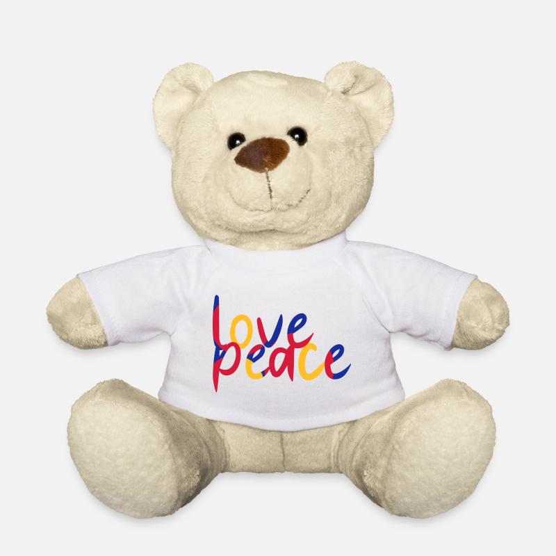 Love Peace. Statement für Frieden. - Teddy - Weiß
