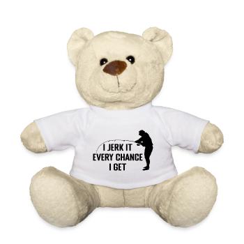 Ich es bei jeder Gelegenheit, die ich bekomme | Pfirsich-Geschenk - Teddy - Weiß - Vorne