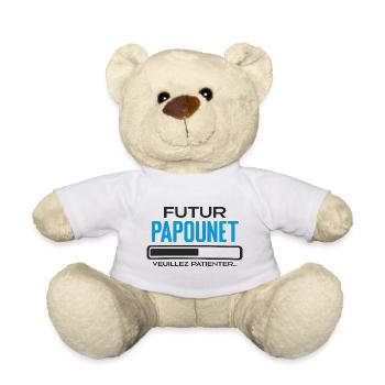 Futur Papounet Cadeau Fete des Peres Papa - Nounours - blanc - Devant