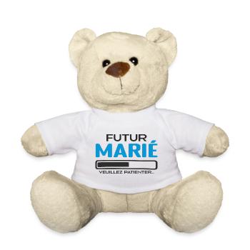 Futur Marié Idée Cadeau Futur Marié - Nounours - blanc - Devant