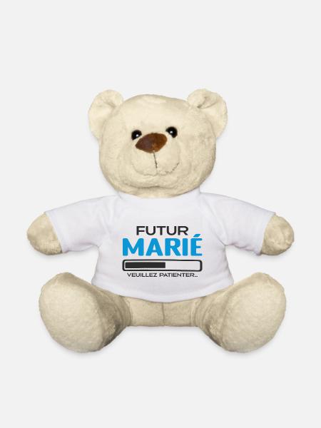 Futur Marié Idée Cadeau Futur Marié - Nounours - blanc