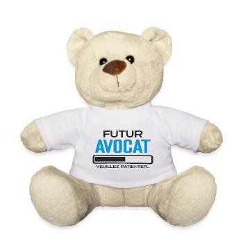 Futur Avocat Idée Cadeau Futur Avocat - Nounours - blanc - Devant