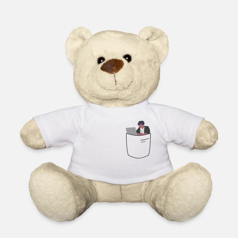 Programmer in the chest pocket - Teddy Bear - white