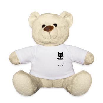 My Cat in the Bag - Breast Pocket - Teddy Bear - white - Front