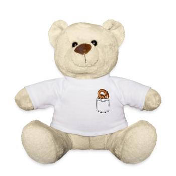 Meine Brezn in der Tasche - Brezel, Brusttasche - Teddy - Weiß - Vorne