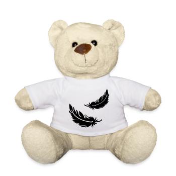 Deux plumes volantes - Nounours - blanc - Devant