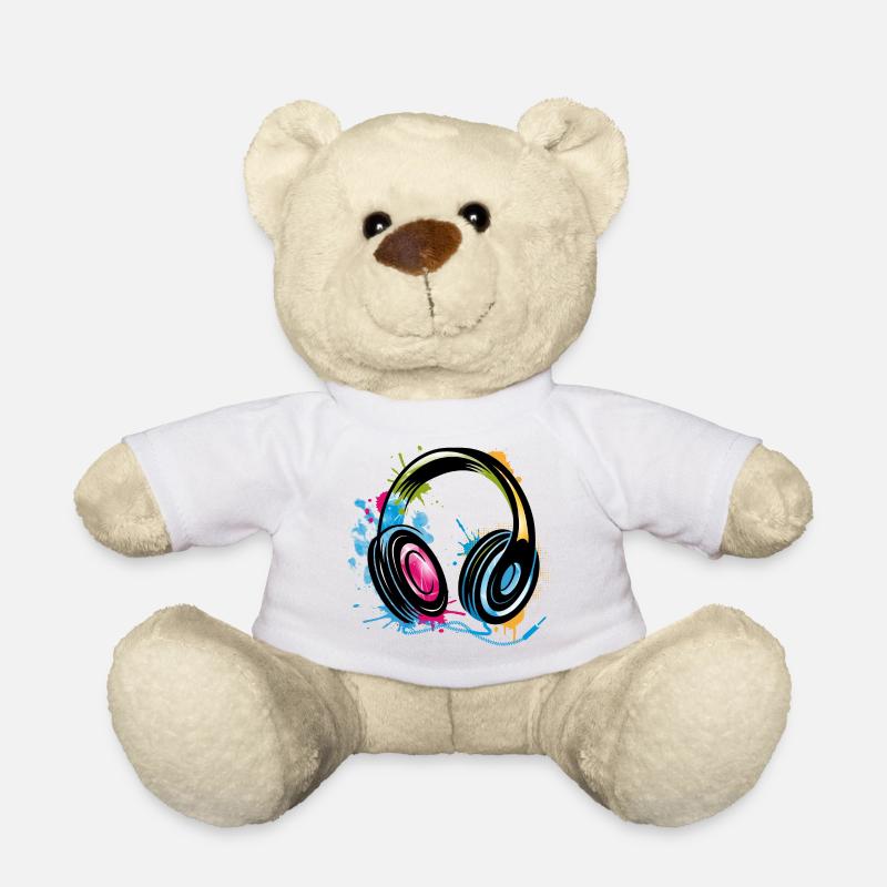 Un Casque Graffiti - Nounours - blanc