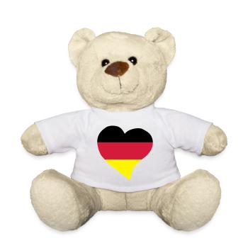 Coeur allemand - Nounours - blanc - Devant