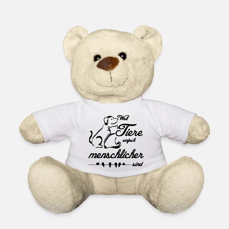 Tiere Menschen Tierfreund Tierschutz Geschenk - Teddy - Weiß