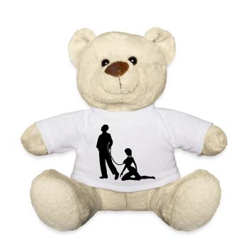 Femme en laisse célibataires - Nounours - blanc - Devant