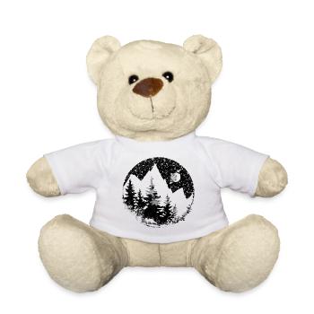 Mountain landscape at night - Teddy Bear - white - Front