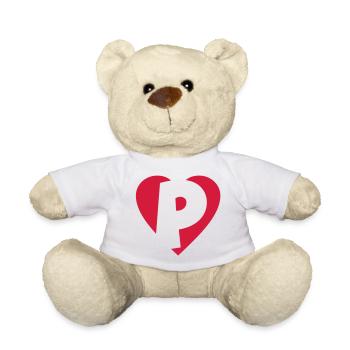 Herz P - I love P - Buchstabe P - Teddy - Weiß - Vorne