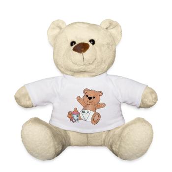 Teddy mit Flasche - Teddy - Weiß - Vorne
