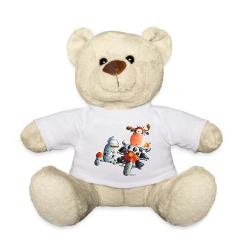 Milchexpress - Motorrad - Kuh - Cartoon - Teddy - Weiß - Vorne