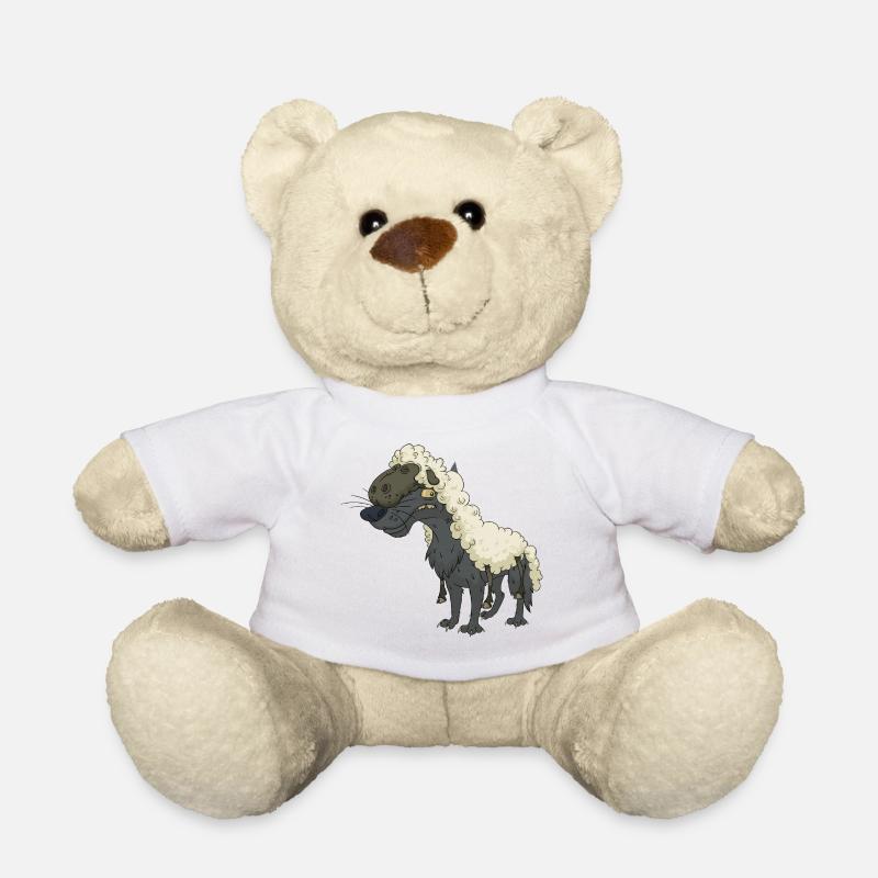 Funny Cute Cool Wolf Sheep - Teddy Bear - white