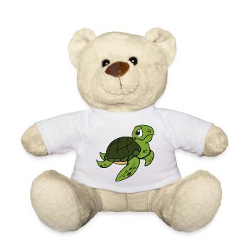 Funny Cute Cool Turtle - Teddy Bear - white - Front
