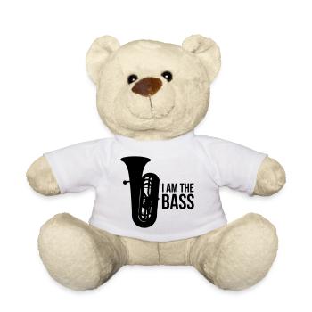 i am the bass | music club tuba sample boss brass - Teddy Bear - white - Front
