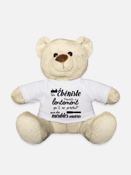 Un ébéniste travaille que des meubles anciens - Nounours - blanc