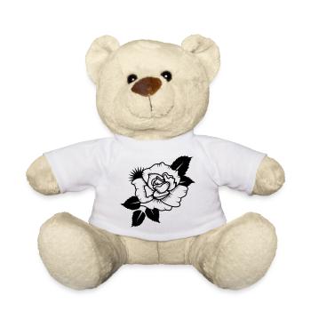 A Rose Dessiné - Nounours - blanc - Devant