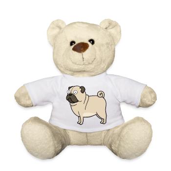 Derp Pug - Teddy Bear - white - Front