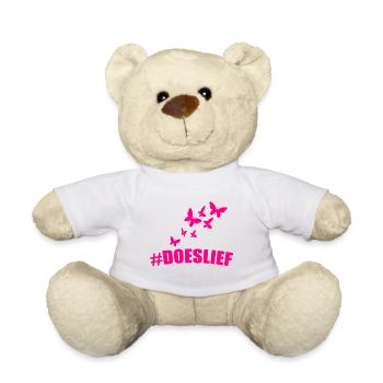 doeslief all in pink with heaps of butterflies - Teddy Bear - white - Front