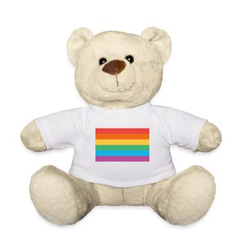 Drapeau de fierté - Arc-en-ciel - Nounours - blanc - Devant