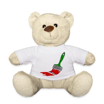 Pinceau de peintre - Nounours - blanc - Devant