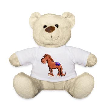 Isländer mit Fahne - Teddy - Weiß - Vorne