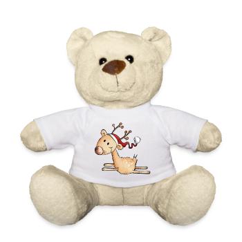 Jumping Christmas Reindeer - Gift - Comic - Teddy Bear - white - Front