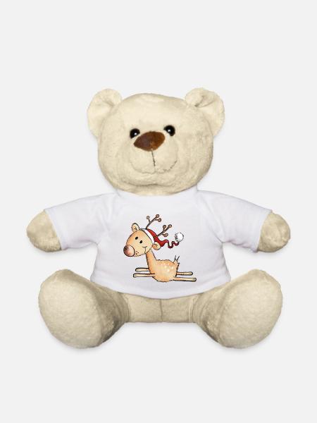 Springendes Rentier - Weihnachten - Geschenk - Teddy - Weiß