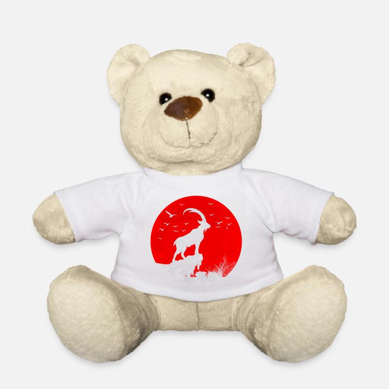 Roter Mond und Steinbock - Teddy - Weiß