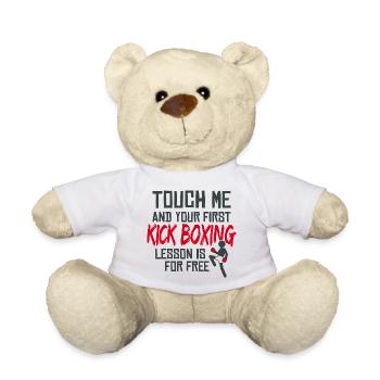 Lustiges Kickboxen Kickboxer Boxen Kick Boxing - Teddy - Weiß - Vorne