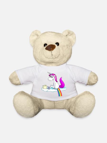 Licorne pop rose arc-en-ciel - Nounours - blanc