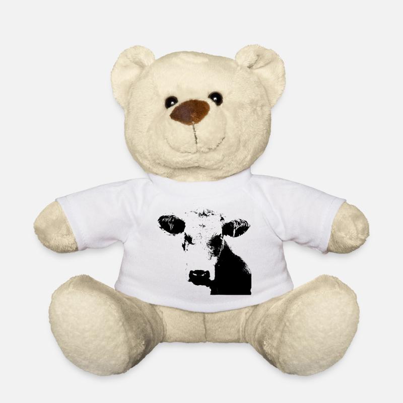 Cow Black Cow Cows Cattle Cow Head Gift - Teddy Bear - white