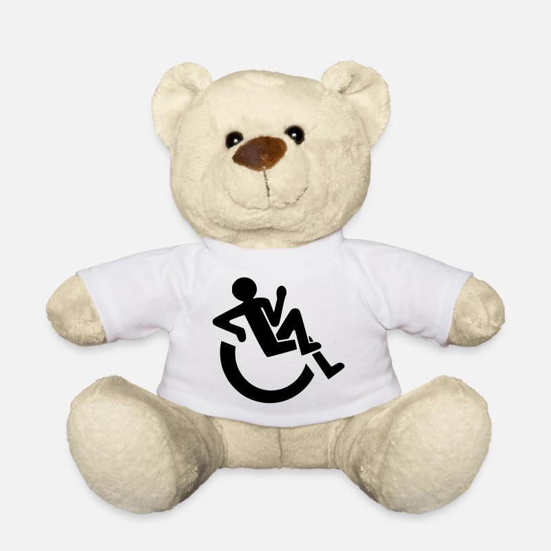 Entspannter Rollstuhlfahrer, Roller, Behinderter # - Teddy - Weiß