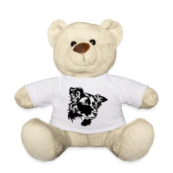 Border Collie Kopf - Nounours - blanc - Devant