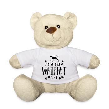 DIE MIT WHIPPET GEHT Hundespruch Hund Wilsigns - Teddy - Weiß - Vorne